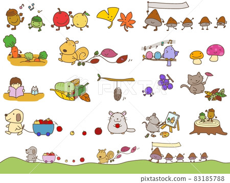 Autumn material with contour 83185788