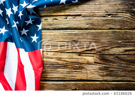 Veterans day. Honoring all who served. American flag on wooden background Veterans day. Honoring all who served. American flag on wooden background 83186026