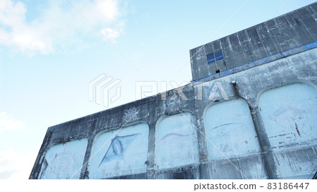 Nachikatsuura fishing port now unused abandoned fishermen's association building 83186447