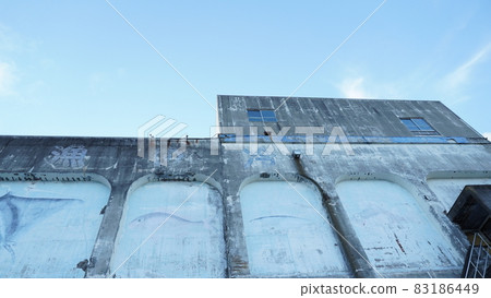Nachikatsuura fishing port now unused abandoned fishermen's association building 83186449