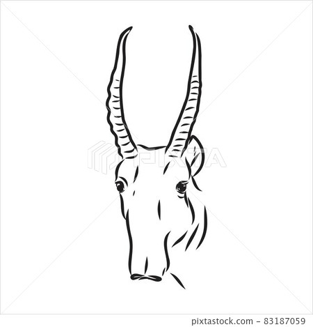 vector silhouette saiga on white background saiga animal vector vector silhouette saiga on white background saiga animal vector 83187059