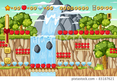 Collecting Apples Platformer Game Template Collecting Apples Platformer Game Template 83187621
