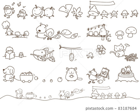 Autumn material line drawing 83187684