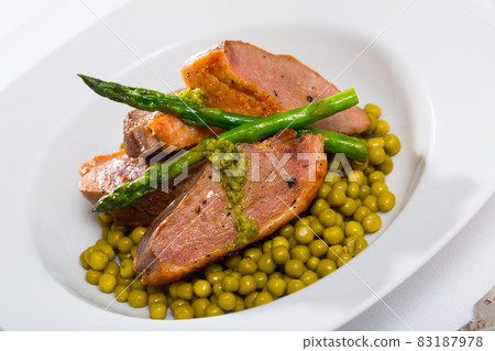 Grilled duck breast with vegetables Grilled duck breast with vegetables 83187978