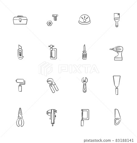 Tool brush drawing illustration icon set 83188141