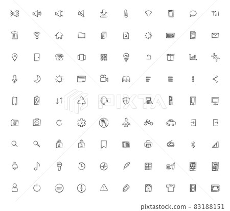 業務圖標集的畫筆插圖 83188151