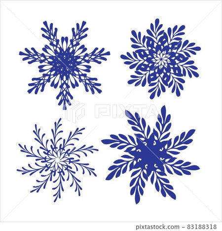 Set of snowflakes. Laser cut pattern for christmas paper cards, design elements, scrapbooking. Vector illustration. 83188318