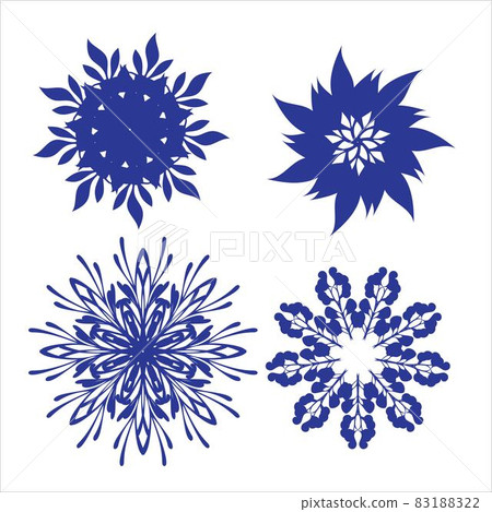 Set of snowflakes. Laser cut pattern for christmas paper cards, design elements, scrapbooking. Vector illustration. 83188322