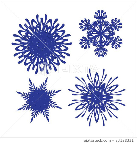 Set of snowflakes. Laser cut pattern for christmas paper cards, design elements, scrapbooking. Vector illustration. Set of snowflakes. Laser cut pattern for christmas paper cards, design elements, scrapbooking. Vector illustration. 83188331