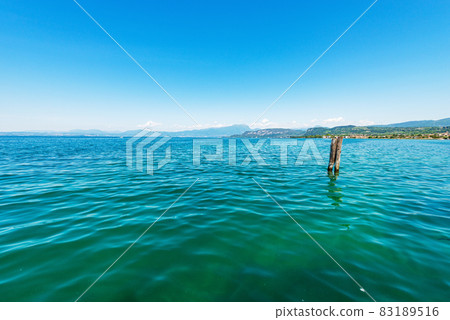 Panorama of Lake Garda from the Small Village of Bardolino Veneto Italy 83189516