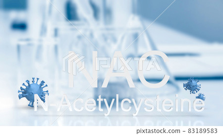 word  nac or n-acetylcysteine and virus for medical or sci concept 3d rendering 83189583