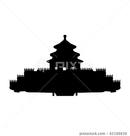 Silhouette Temple of Heaven. China ancient historical architecture. Silhouette Temple of Heaven. China ancient historical architecture. 83189838