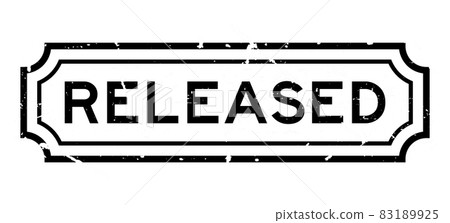 Grunge black released word rubber seal stamp on white background 83189925