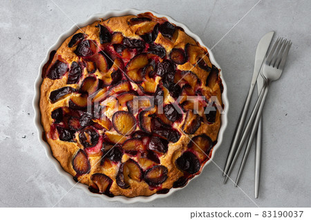 Delicious juicy homemade plum cake Delicious juicy homemade plum cake 83190037