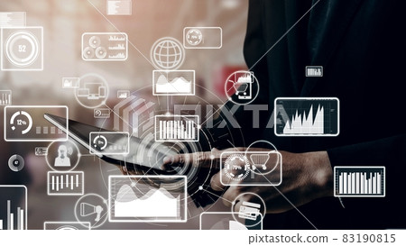 Conceptual business dashboard for financial data analysis Conceptual business dashboard for financial data analysis 83190815