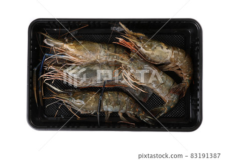 Raw prawn isolated in white baackground 83191387