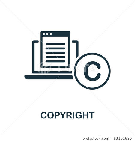 Copyright icon. Monochrome sign from content marketing collection. Creative Copyright icon illustration for web design, infographics and more Copyright icon. Monochrome sign from content marketing collection. Creative Copyright icon illustration for web design, infographics and more 83191680