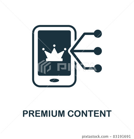 Premium Content icon. Monochrome sign from content marketing collection. Creative Premium Content icon illustration for web design, infographics and more Premium Content icon. Monochrome sign from content marketing collection. Creative Premium Content icon illustration for web design, infographics and more 83191691