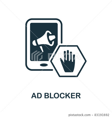 Ad Blocker icon. Monochrome sign from content marketing collection. Creative Ad Blocker icon illustration for web design, infographics and more Ad Blocker icon. Monochrome sign from content marketing collection. Creative Ad Blocker icon illustration for web design, infographics and more 83191692