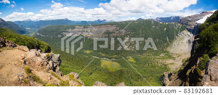 Volcano Tronador and glaciers of Alerce and Castano Overa 83192681