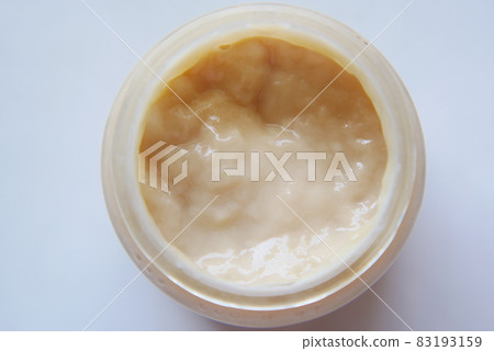 baby food in a container on table with copy space. 83193159