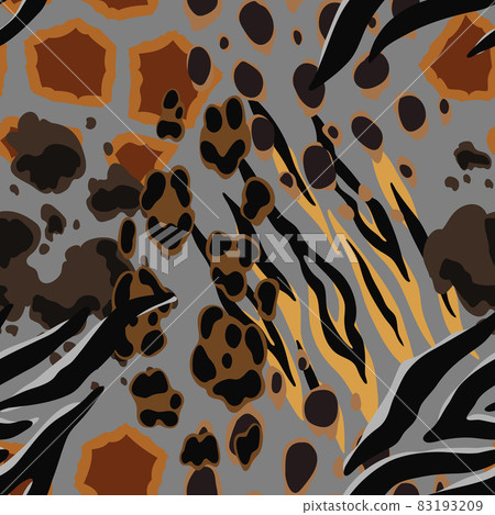 Seamless pattern with decorative animal print. African savannah fauna stylized ornament, fur texture. 83193209