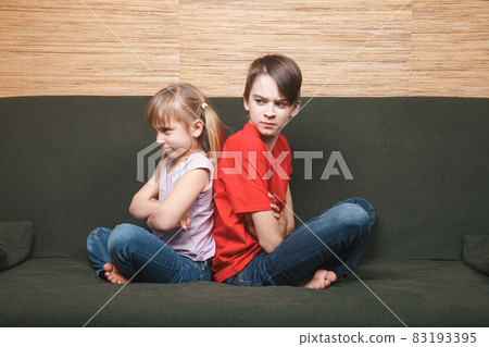 Siblings locked in at home during self-isolation 83193395