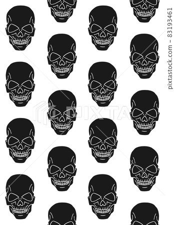 Vector seamless pattern of hand drawn skull - Stock Illustration ...
