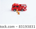 Fire truck and firefighter figure 83193831