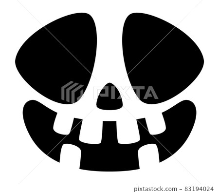 Halloween pumpkin face icon. Spooky crooked smile. Halloween pumpkin face icon. Spooky crooked smile. 83194024