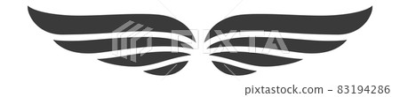 Minimal simple swan wings tattoo symbol vector illustration 83194286