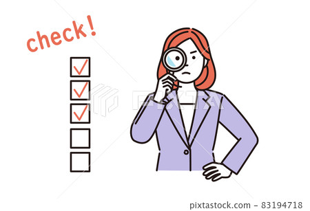 Strict Checker A simple illustration of a business woman... - Stock Illustration ...