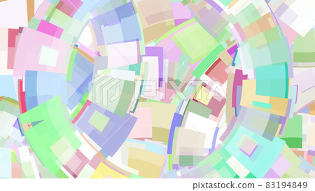 CG background material: Many donut-shaped squares 83194849