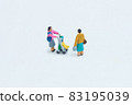 Woman pushing stroller and neighbor 83195039
