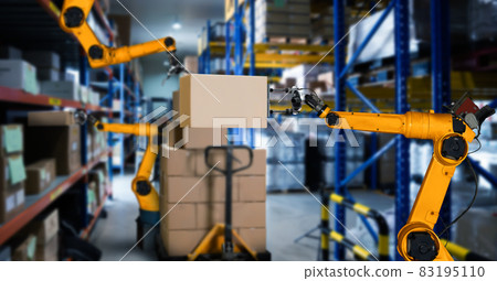 Smart robot arm system for innovative warehouse and factory digital technology 83195110