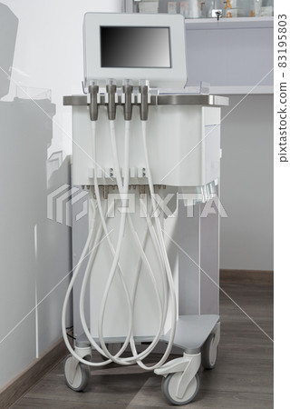 Photo of a tower machine with efficient skincare fluid-infusion technology. beauty treatment. hydro peeling care. 83195803
