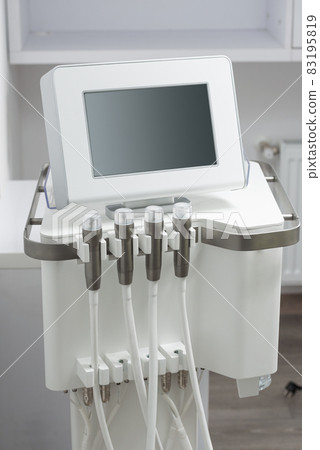 Photo of a tower machine with efficient skincare fluid-infusion technology. beauty treatment. hydro peeling care. 83195819