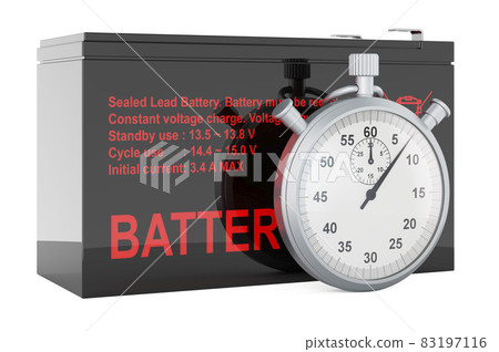 Stopwatch with sealed UPS battery, 3D rendering 83197116