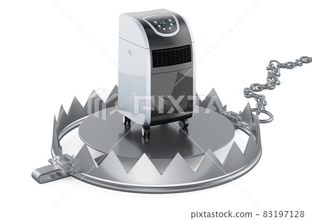 Bear Trap with portable air conditioner, 3D rendering Bear Trap with portable air conditioner, 3D rendering 83197128
