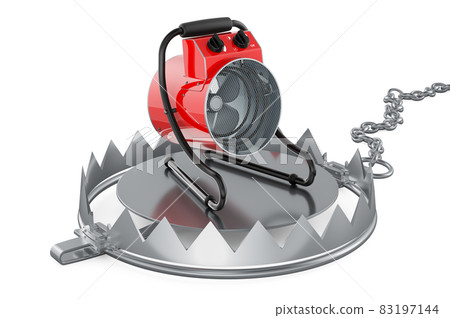 Bear Trap with blower heater, 3D rendering Bear Trap with blower heater, 3D rendering 83197144