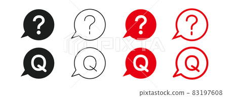 Icon set related to question marks Icon set related to question marks 83197608