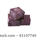 cube purple carrot isolated on white 83197740