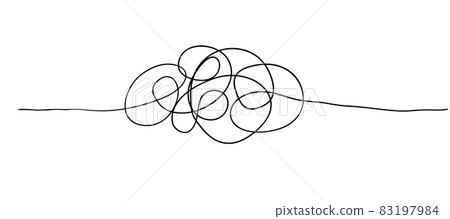 Vector random chaotic lines isolated on white background. 83197984