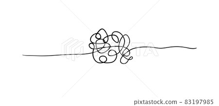 Vector random chaotic lines isolated on white background. 83197985