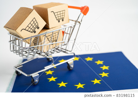 Box with shopping cart logo and Argentina flag, Import Export Shopping online or eCommerce finance delivery service store product shipping, trade, supplier concept. Box with shopping cart logo and Argentina flag, Import Export Shopping online or eCommerce finance delivery service store product shipping, trade, supplier concept. 83198115