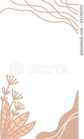 stories template with abstract hand drawn organic shapes and botanical elements. doodle freehand style with modern warm colors. 83198355