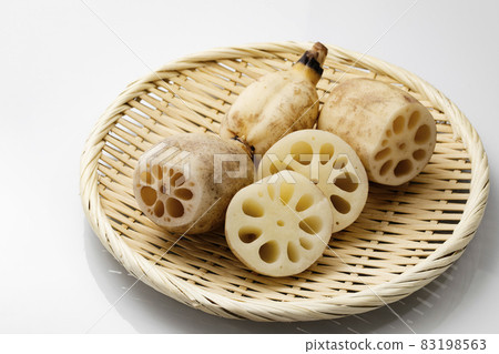 Lotus root on a white background 83198563