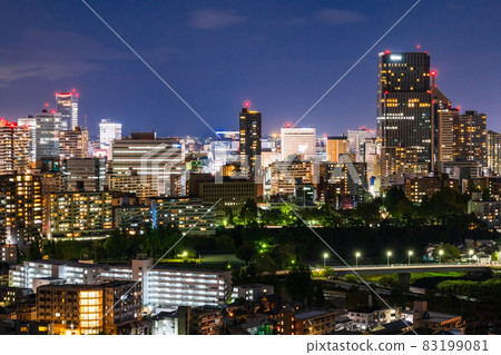 Night view of the city center seen from the ruins of Sendai Castle Night view of the city center seen from the ruins of Sendai Castle 83199081