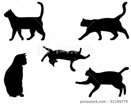 Walking cat silhouette 83199770