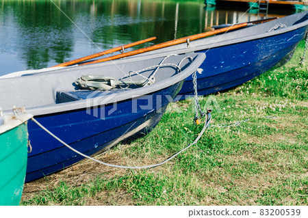 Old boats on a lake, beauty world. Retro style. 83200539